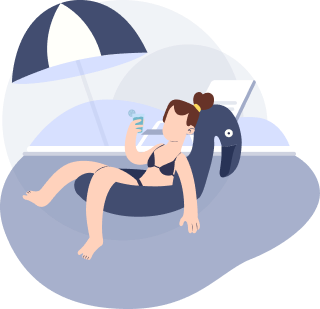 femme a la piscine